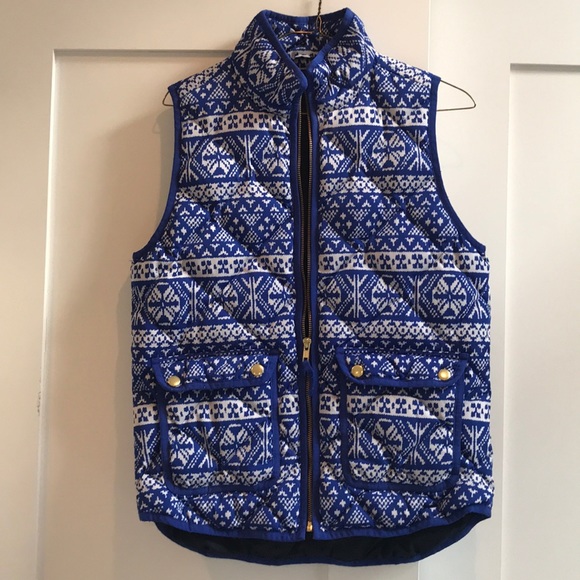 J crew blue fair isle excursion vest - Picture 2 of 4
